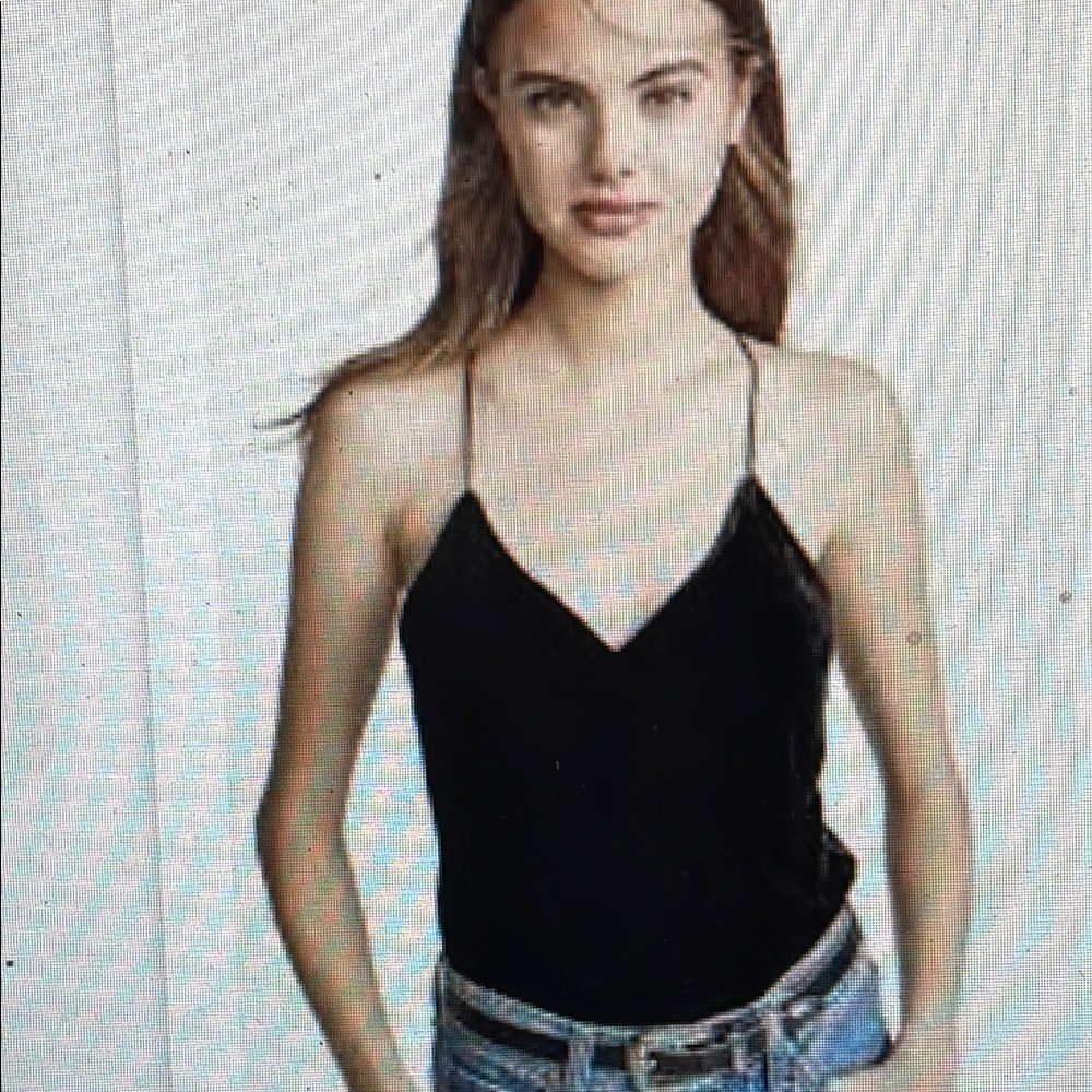 Brunette the label black Velvet v neck Women's Tank top